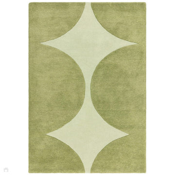 Canvas 01 Reflect Modern Abstract Hand-Woven Wool Hi-Low Contrast Textured Low Profile Short Pile Olive/Sage Green Rug-Asiatic Carpets-Rug Love - The Most Loved Rug Store